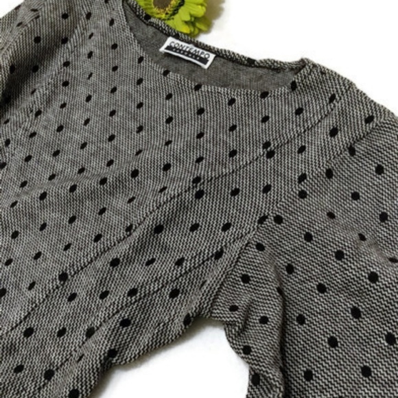 Contempo Casuals Gray Knit Polka Dot Tunic #337 - Picture 3 of 7